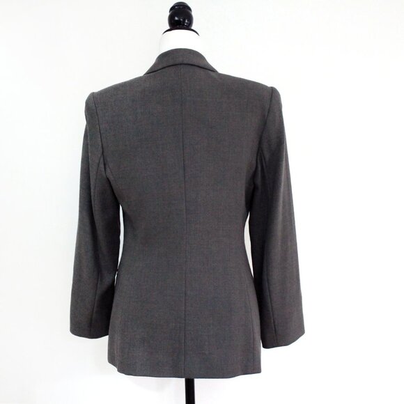 Vintage Grey Wool Blazer, FEMME DE CARRIERE Woolmark Single Breasted - Picture 2 of 6